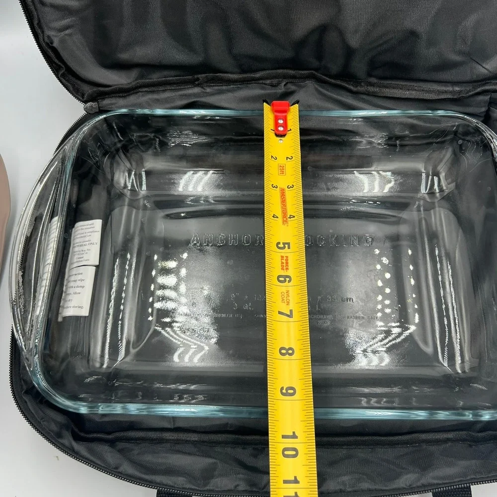 Anchor Hocking Baking Dish with Insulated Tote Unisex 3Qt Gray Good Casserole